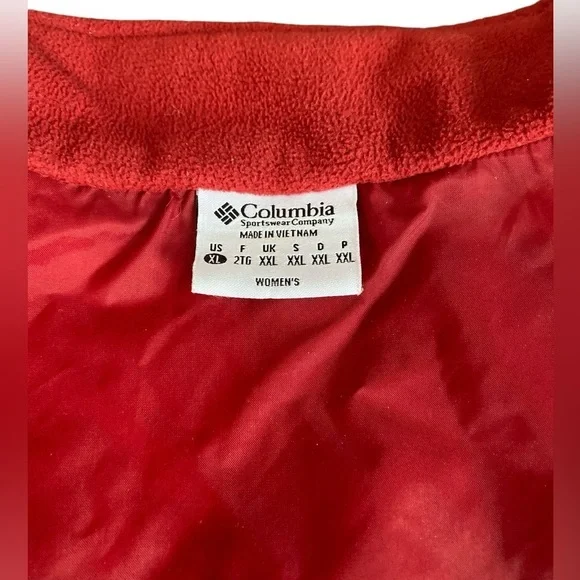 🌟 Columbia Lined Zip Front Red Vest, Sz XL Women’s lightweight technical - Picture 2 of 14